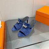 Hermès Black Bow-Detail Flats - Angled View