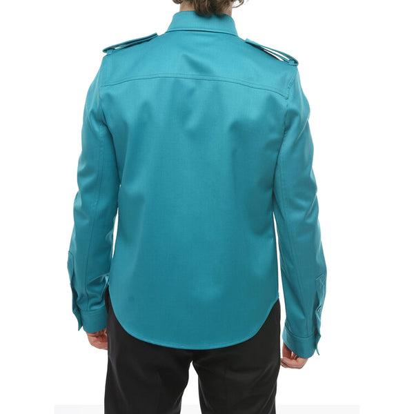 Bottega Veneta Tops? Bottega Veneta Grain De Poudre Wool Shirt Men Premium Designer Casual Top