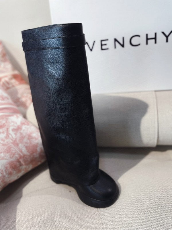 Givenchy Black Chunky Platform Sneakers - Angled View