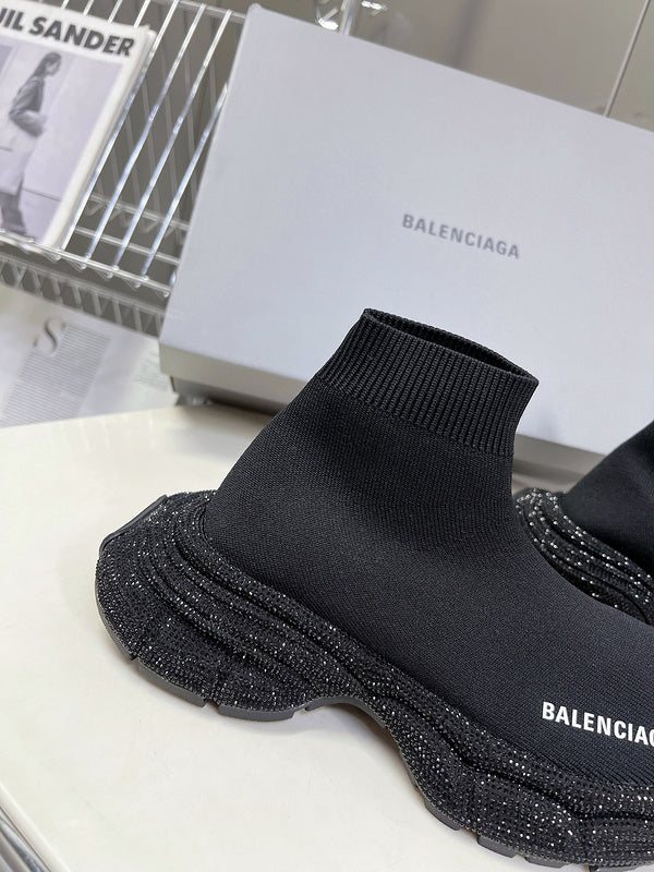 Balenciaga Burgundy Combat Boots - Back View
