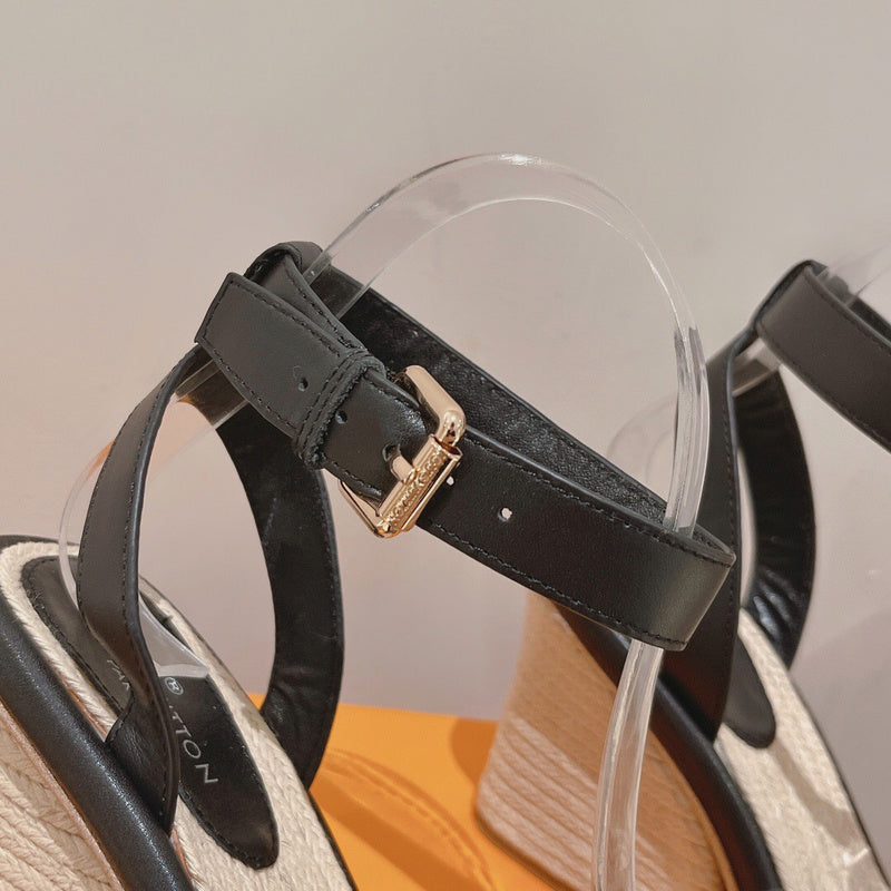 Louis Vuitton Burgundy Platform Heels - Detail Shot of Craftsmanship