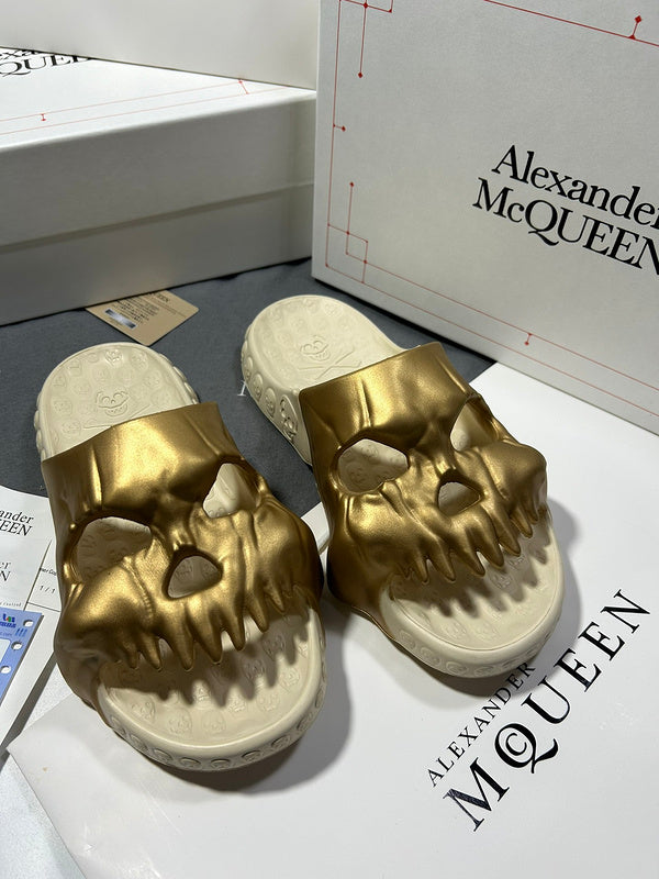 Alexander McQueen Black Loafer Flats - Close-Up Texture View