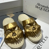 Alexander McQueen Black Loafer Flats - Close-Up Texture View