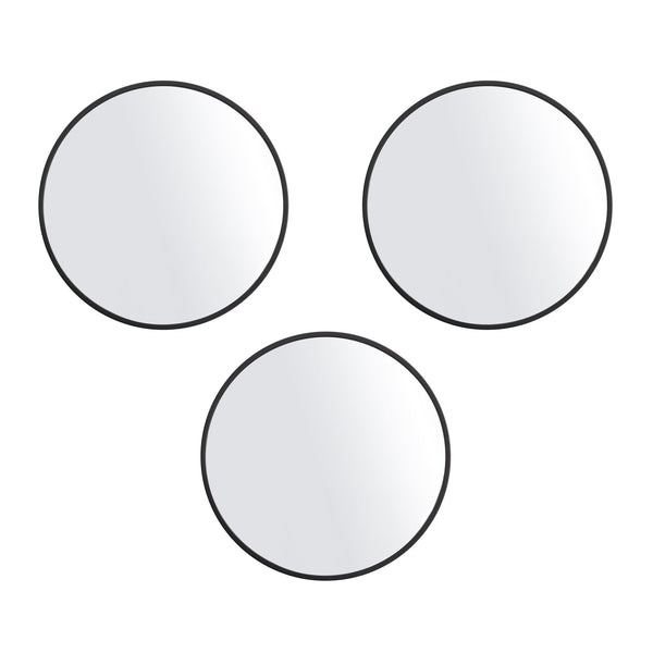 (4 Pack) X Black round Small Decorative Wall Mirror