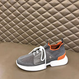 Hermès Tan Chunky Platform Sneakers - Angled View