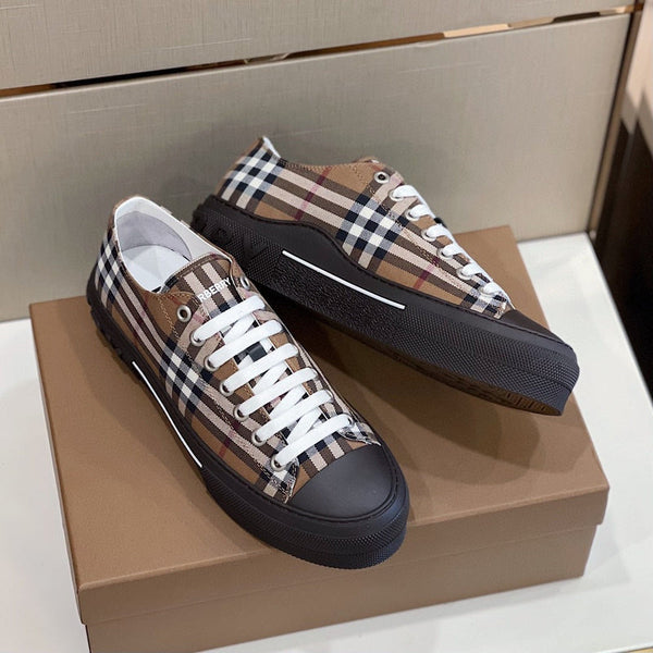 Burberry Camel Chunky Platform Sneakers - Angled View