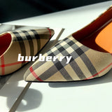 Burberry Red Slingback Heels - Toe Detail View
