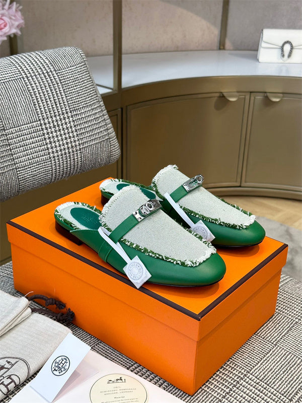 Hermes shoes Style 210 - front view, bold signature style