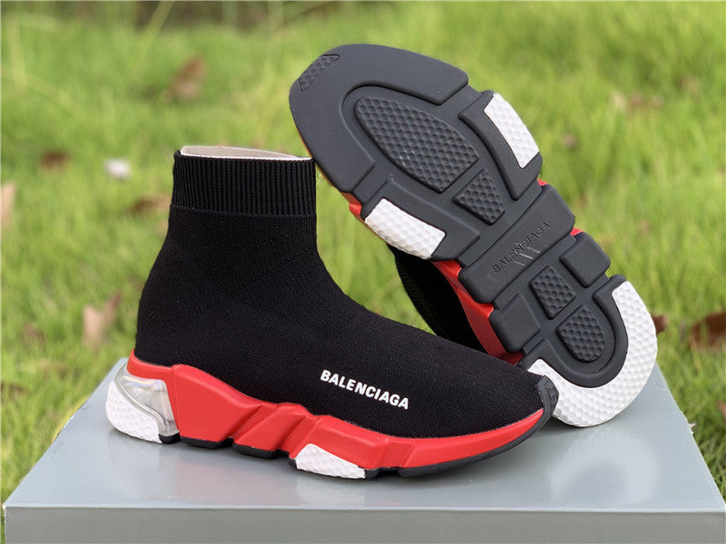 Balenciaga Red Chelsea Boots - Heel Detail View