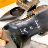Close-up of Louis Vuitton shoes craftsmanship