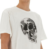 Close-up of Alexander McQueen tee shirts hardware and fine stitching
