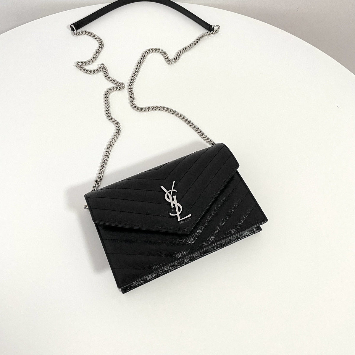 Saint Laurent Wallets- Saint Laurent Cassandre Envelope Wallet On Chain Compact Luxury Card Wallet