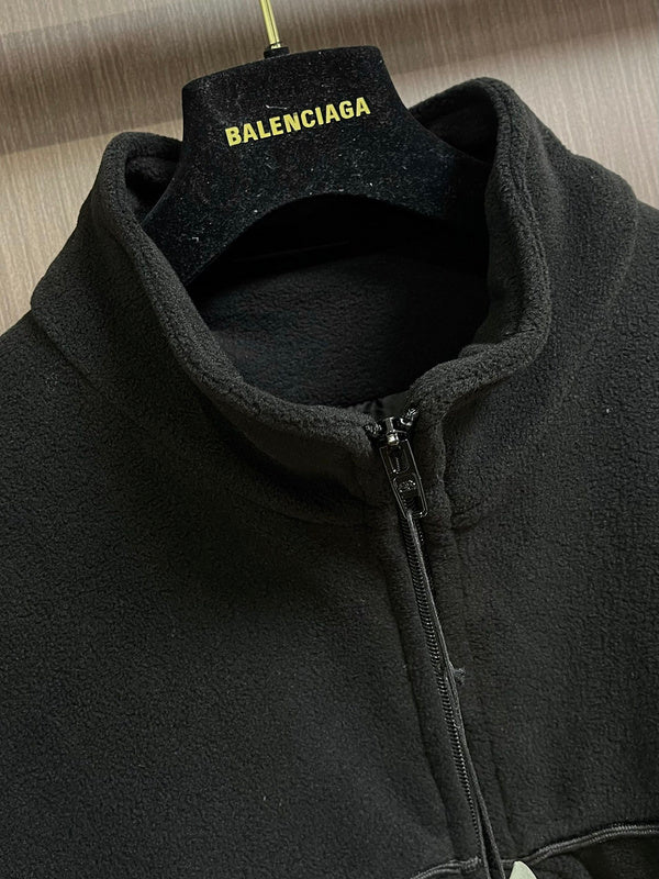 Close-up of Balenciaga designer clothing craftsmanship