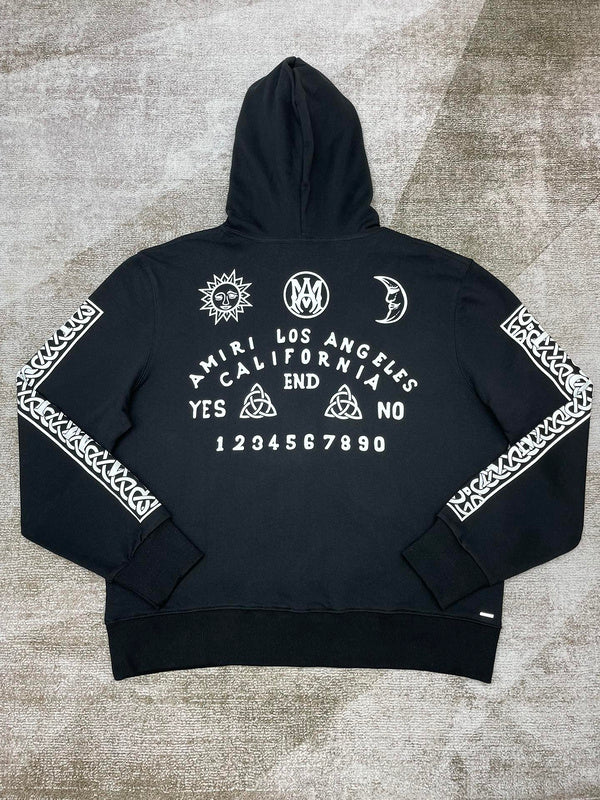 Close-up of Amiri hoodie craftsmanship