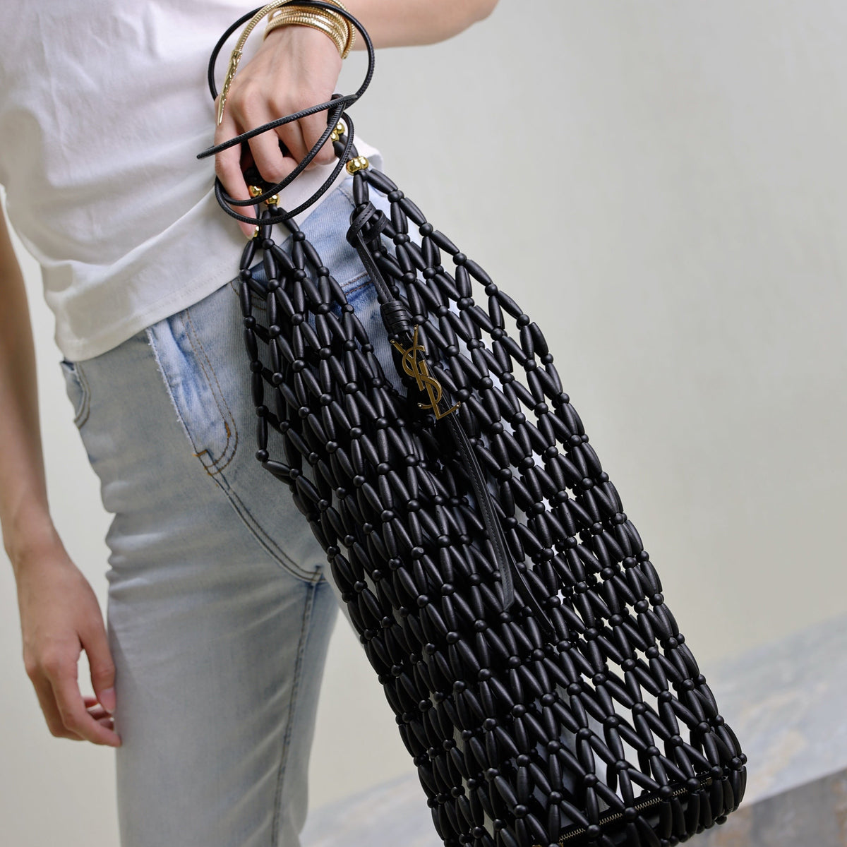 Saint Laurent Bags- Saint Laurent Supple Bucket In Wood Bag Elegant Everyday Designer Handbag