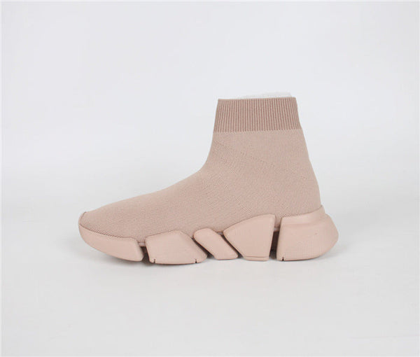 Balenciaga Red Knee-High Boots - Sole Detail View