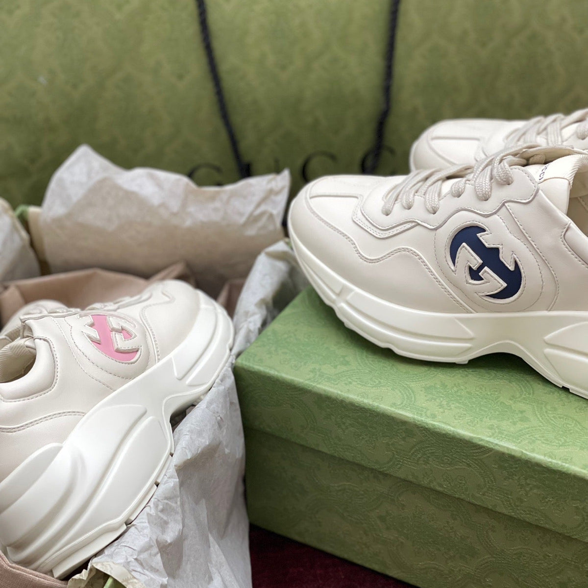 Gucci Rhyton Sneakers detail shot – designer craftsmanship and quality