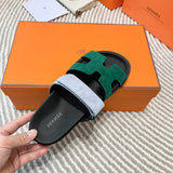 Hermès Red Flat Thong Sandals - Lifestyle Styling Shot