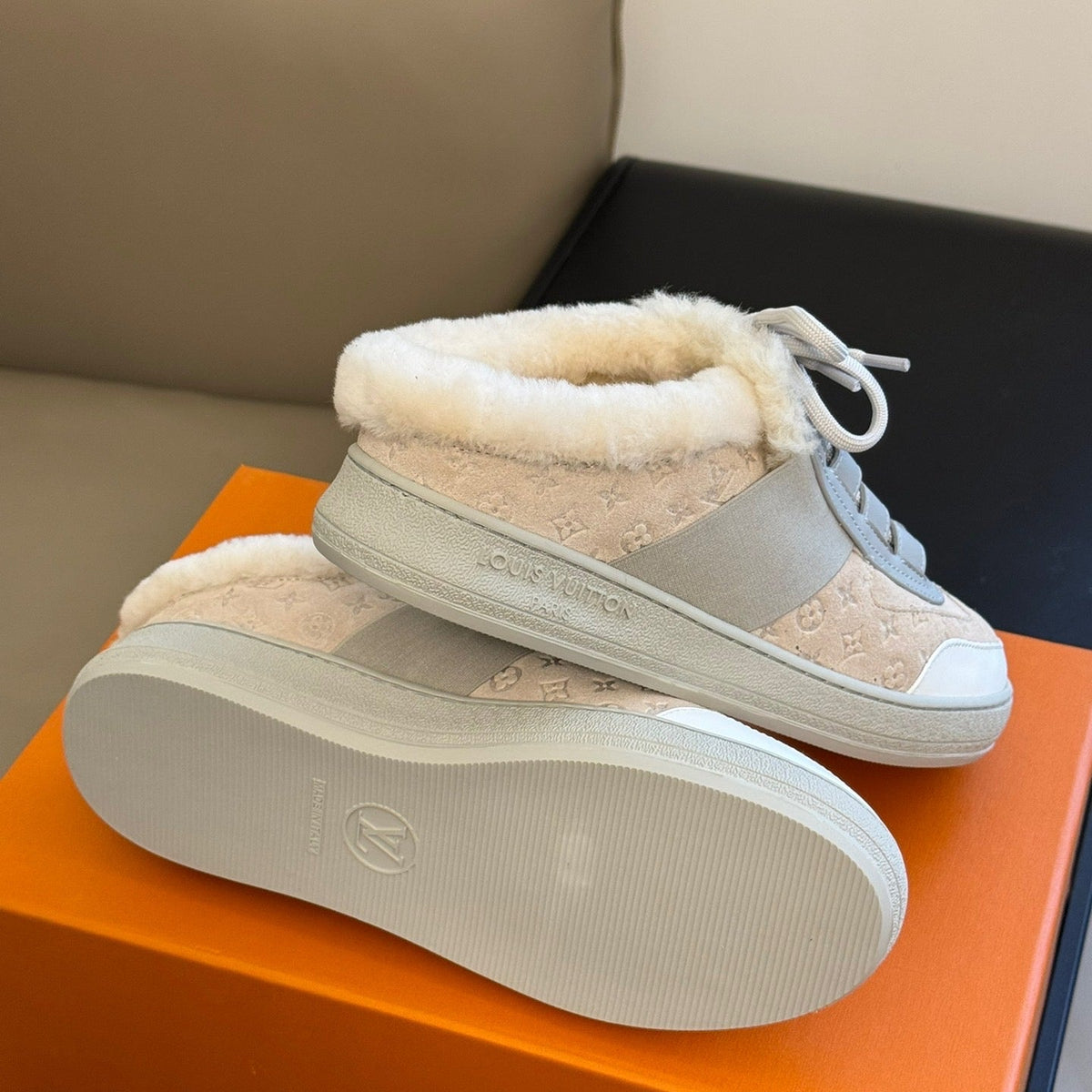 Louis Vuitton Shoes- Louis Vuitton Lou Open Back Sneakers Premium Designer Casual Shoes