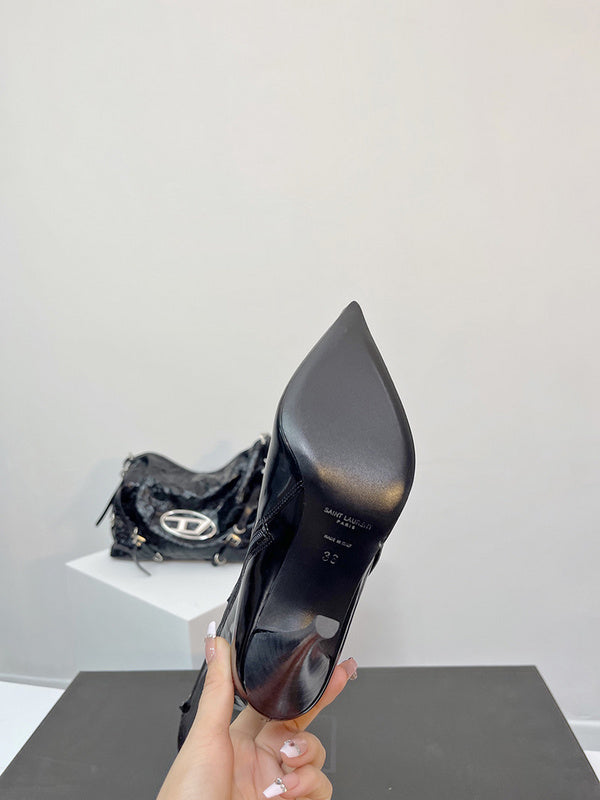 Side profile view of Saint Laurent luxury piece style No.050
