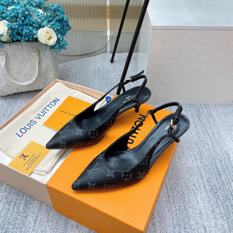 Louis Vuitton Camel Bow-Detail Flats - Side Profile View
