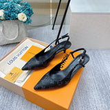 Louis Vuitton Camel Bow-Detail Flats - Side Profile View