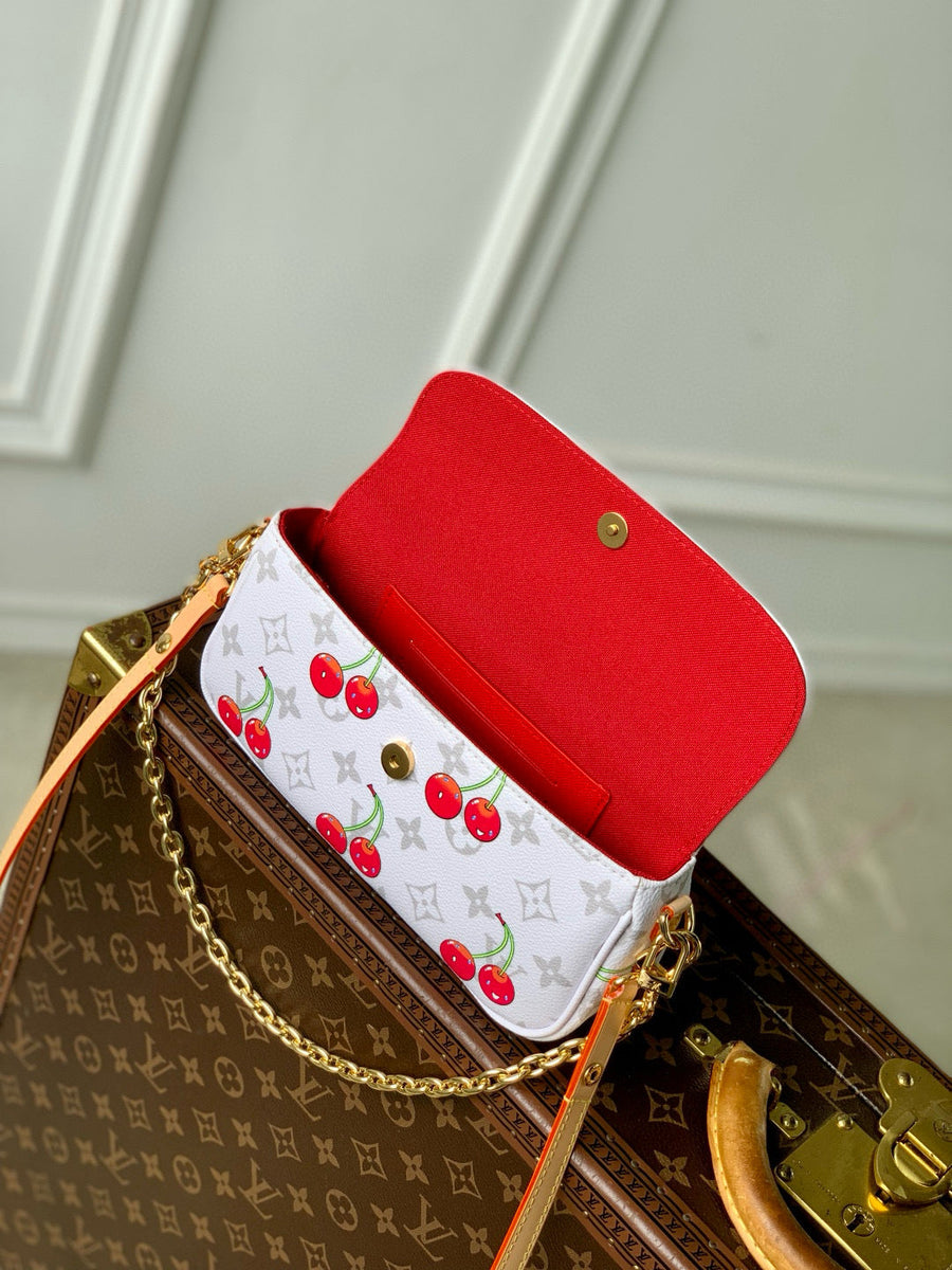Louis Vuitton Wallets- Louis Vuitton Lou x Murakami Ivy Wallet On Chain Bag Elegant Everyday Leather Wallet