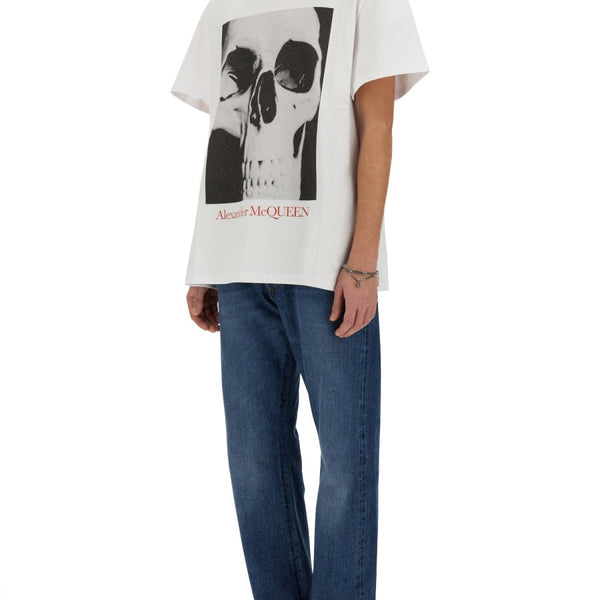 Alexander McQueen T-Shirts? Alexander Mcqueen Men Skull Print T-Shirt Premium Designer Cotton T-Shirt