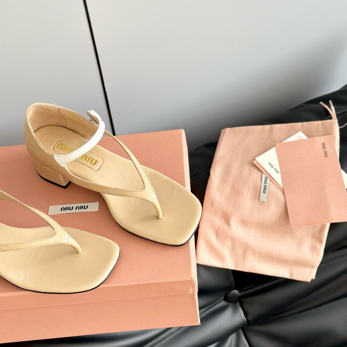 Shoes- Miu M Thong Sandals Premium Designer Casual Shoes