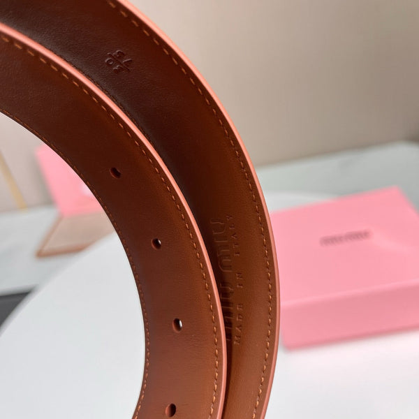 Belts- Miu M Belt 3.5 Cm Classic Everyday Designer Belt