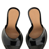 Close-up of Bottega Veneta pumps hardware and fine stitching