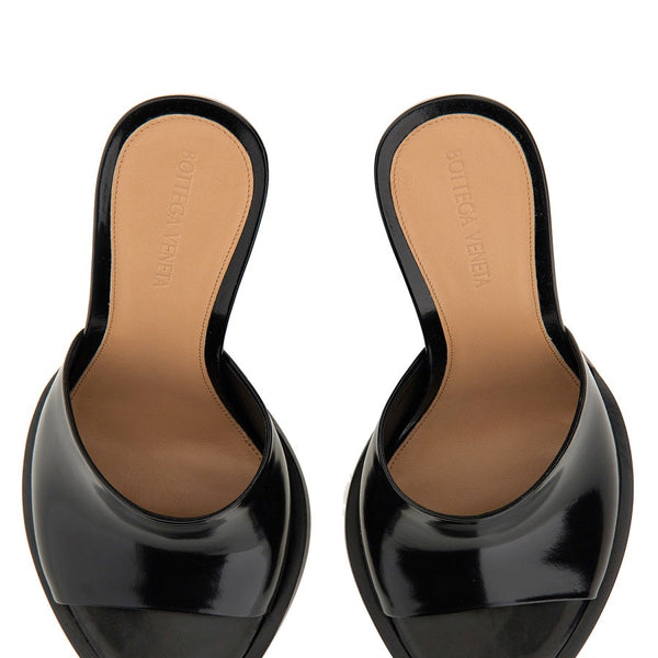 Close-up of Bottega Veneta pumps hardware and fine stitching