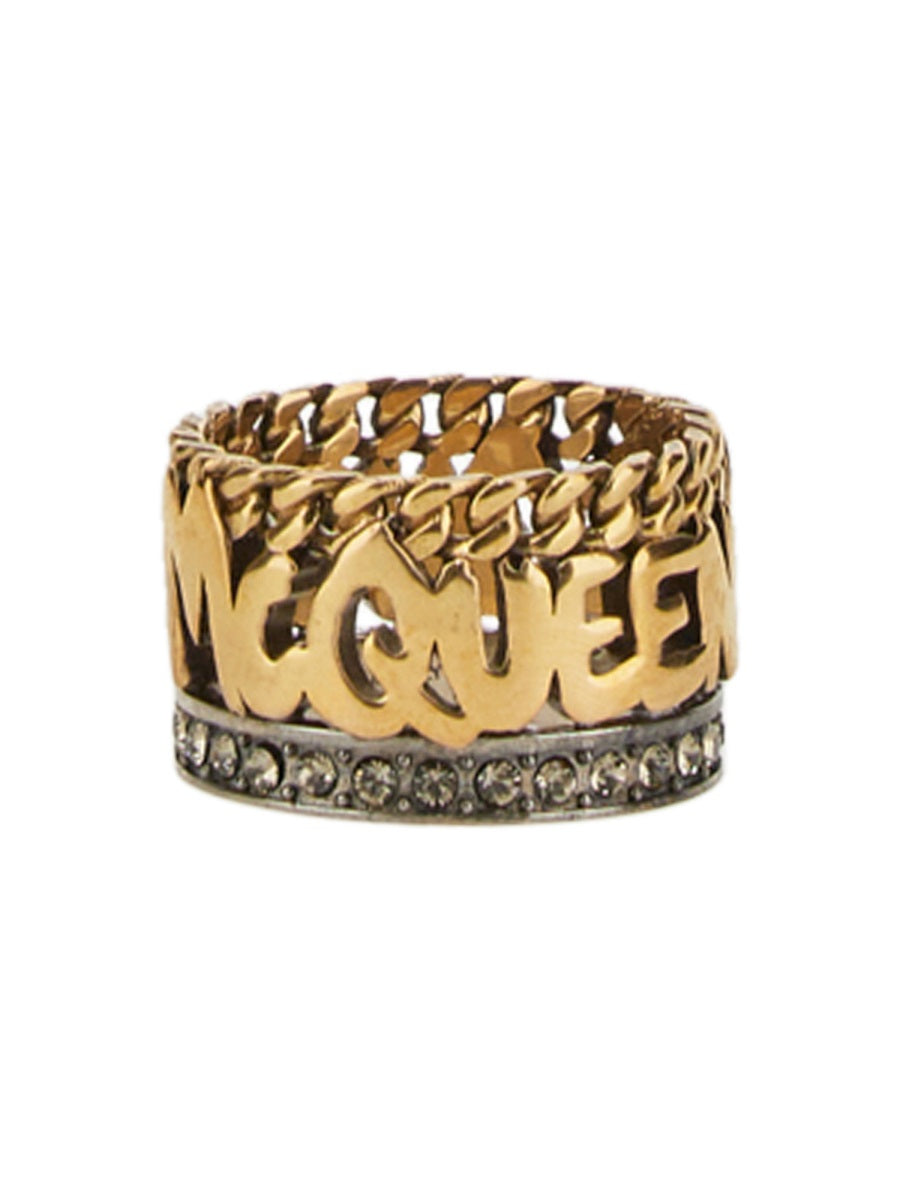 Alexander McQueen Jewellery? Alexander Mcqueen Women Graffiti Ring Luxury Designer Statement Jewellery