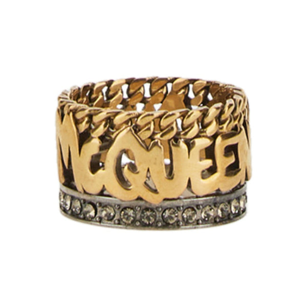 Alexander McQueen Jewellery? Alexander Mcqueen Women Graffiti Ring Luxury Designer Statement Jewellery
