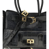 Close-up of Balenciaga shoulder bags hardware and fine stitching