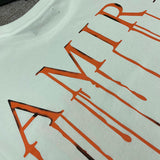 Close-up of Amiri t-shirt craftsmanship