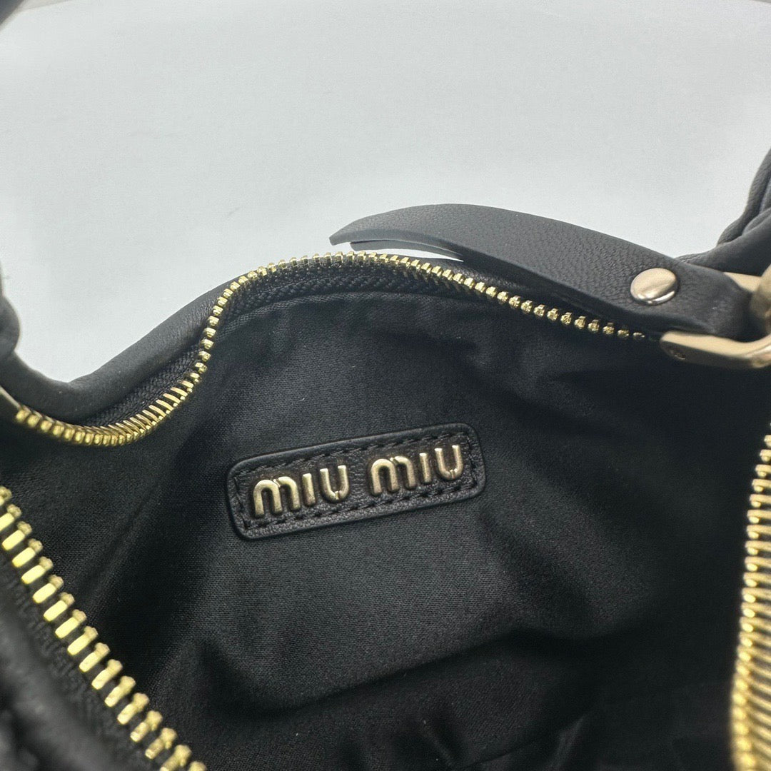 Bags- Miu M Wander Mini Hobo Bag Elegant Everyday Designer Handbag
