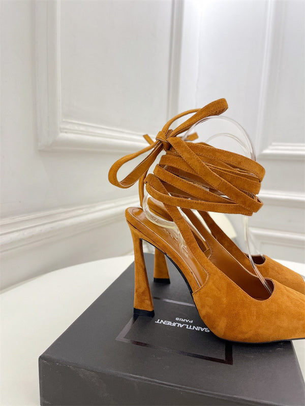 Close-up of Saint Laurent shoes craftsmanship