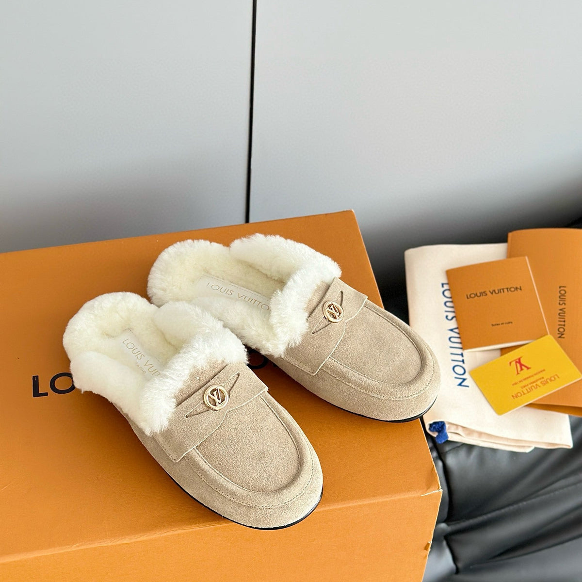 Louis Vuitton Shoes- Louis Vuitton Lou Soho Open Back Loafers Premium Designer Casual Shoes
