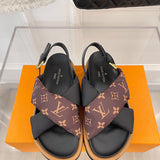 Louis Vuitton Beige Block Heel Pumps - Toe Detail View