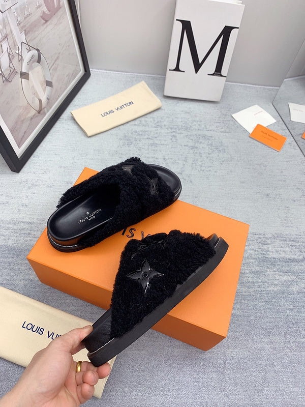 Louis Vuitton Grey Platform Heels - Studio Shot