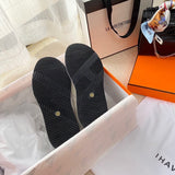 Hermès Beige Loafer Flats - Front View