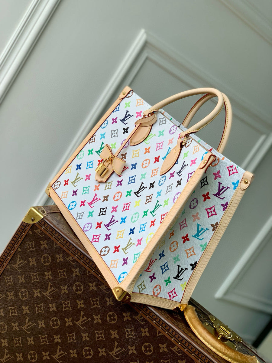 Louis Vuitton Bags- Louis Vuitton Lou x Murakami Onthego Mm Bag Elegant Everyday Designer Handbag
