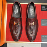 Hermès Camel Block Heel Pumps - Angled View