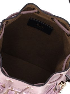 Close-up of Fendi shoulder bags hardware and fine stitching
