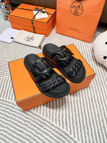 Hermès Chocolate Brown Espadrille Wedge Sandals - Full Silhouette View