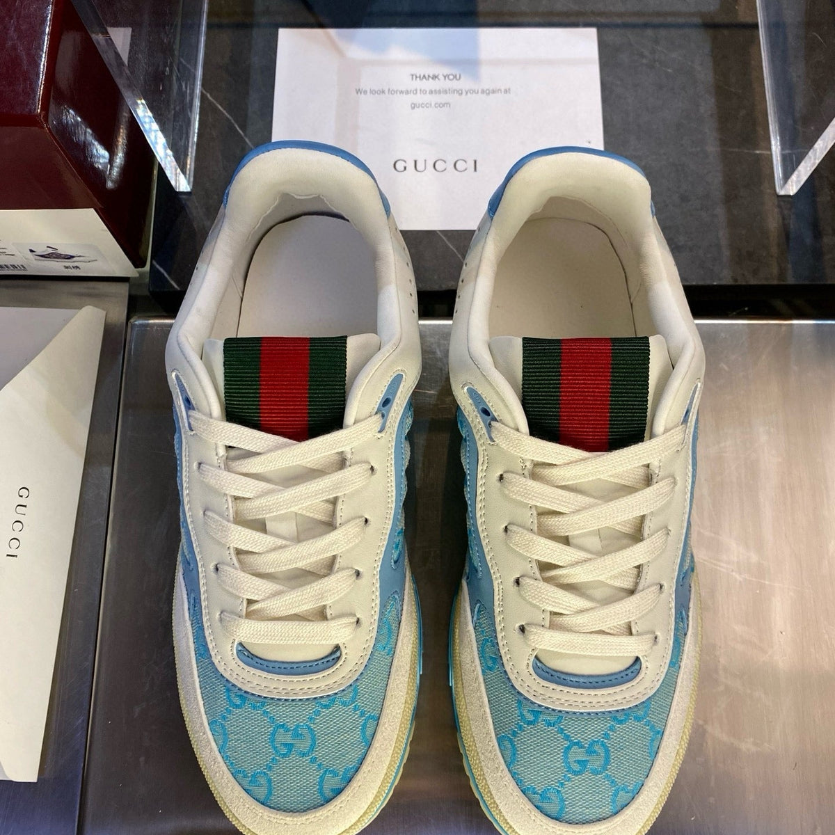 Gucci Shoes- Gucci Re Web Sneakers Premium Designer Casual Shoes
