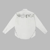 Close-up of Balenciaga t-shirt craftsmanship