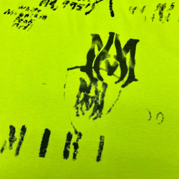 Close-up of Amiri t-shirt craftsmanship