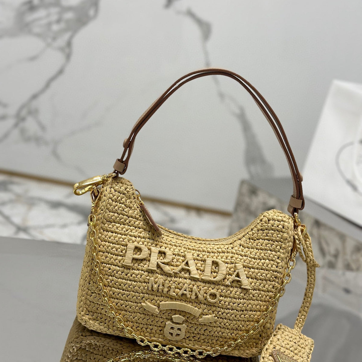 Bags- Pd Re-edition Crochet Mini Bag Luxury Designer Leather Handbag